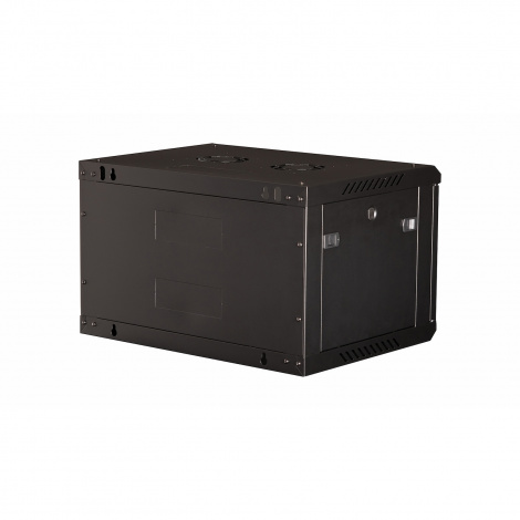 Шкаф 19" телекоммуникационный настенный, 6U 368x600х450 мм, дверь металл, черный